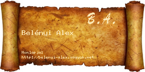 Belényi Alex névjegykártya