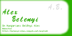 alex belenyi business card