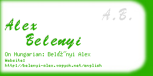 alex belenyi business card
